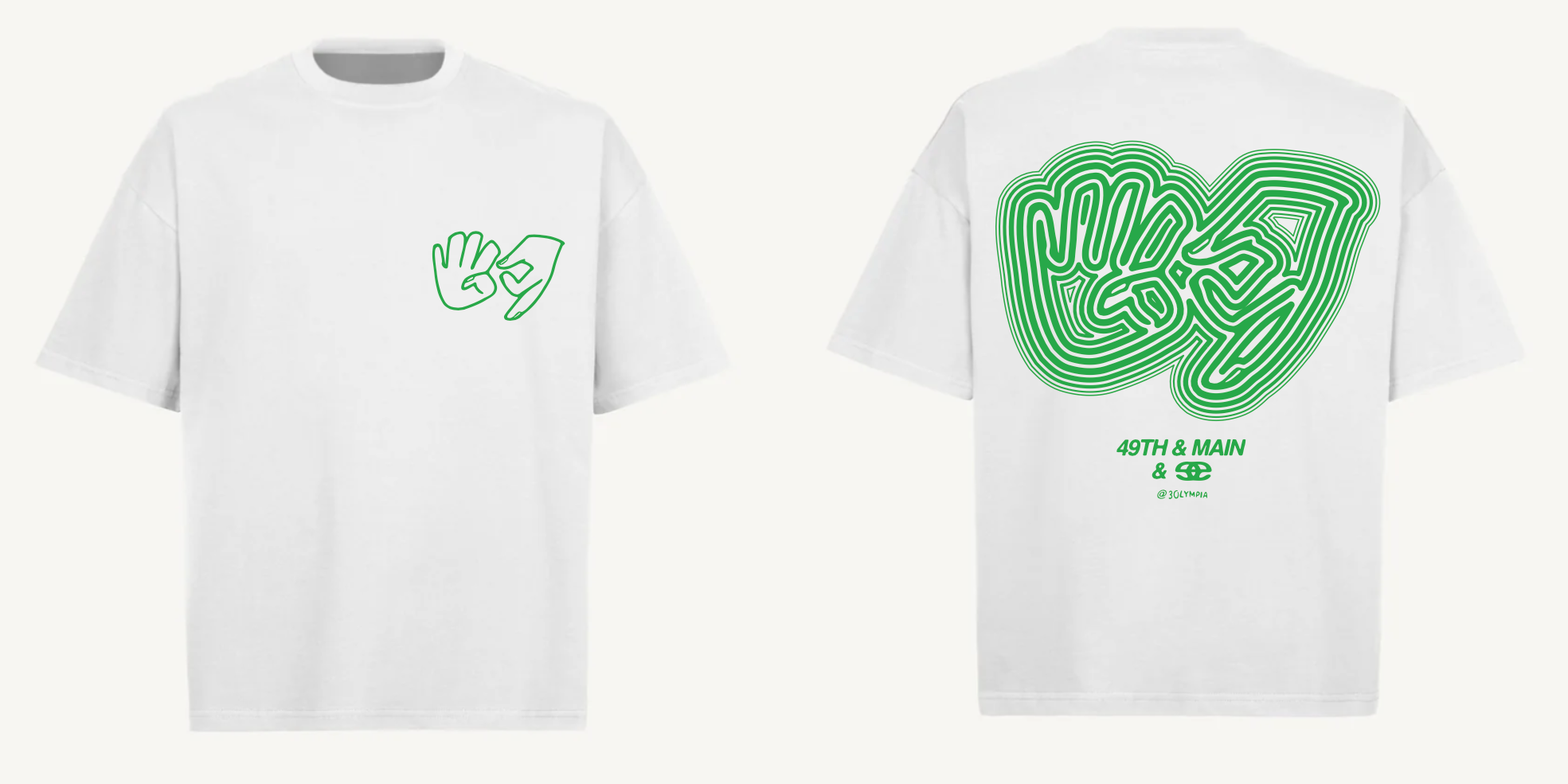 3Olympia Exclusive short sleeve tee - White + Green
