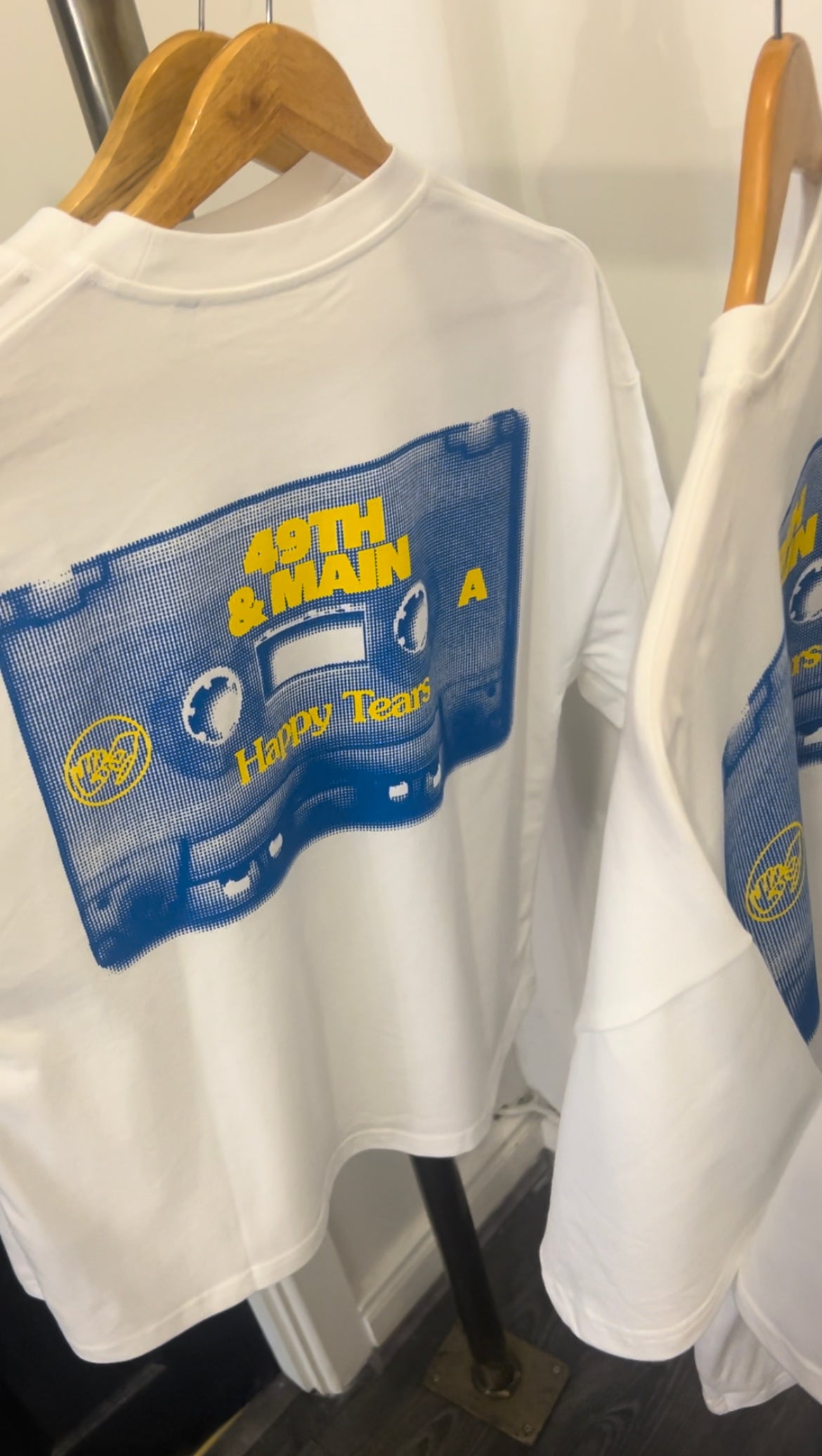 WHITE 'HAPPY TEARS' CASSETTE TEE